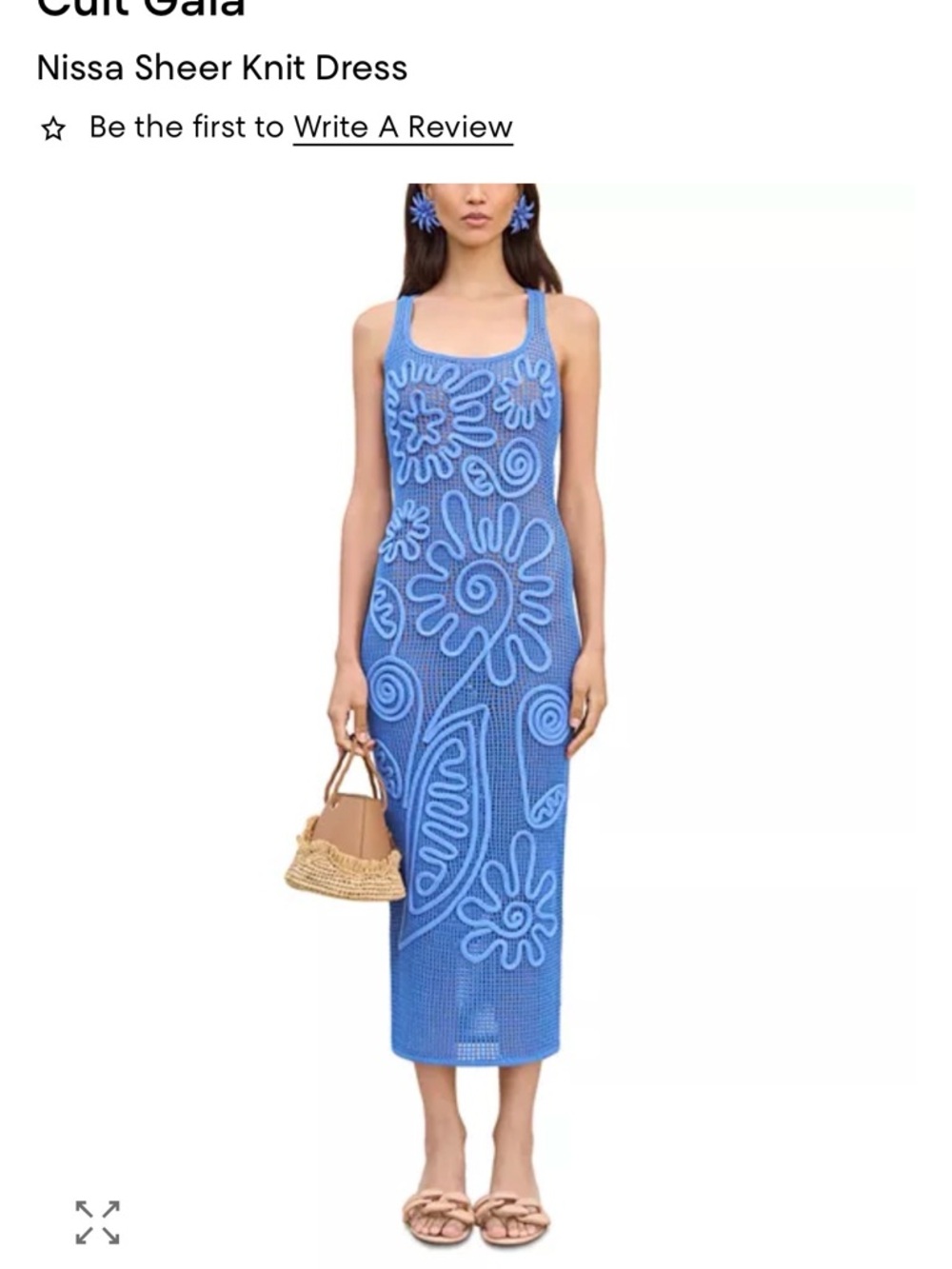 Cult Gaia Nissa Sheer Knit Midi Dress in Blue
